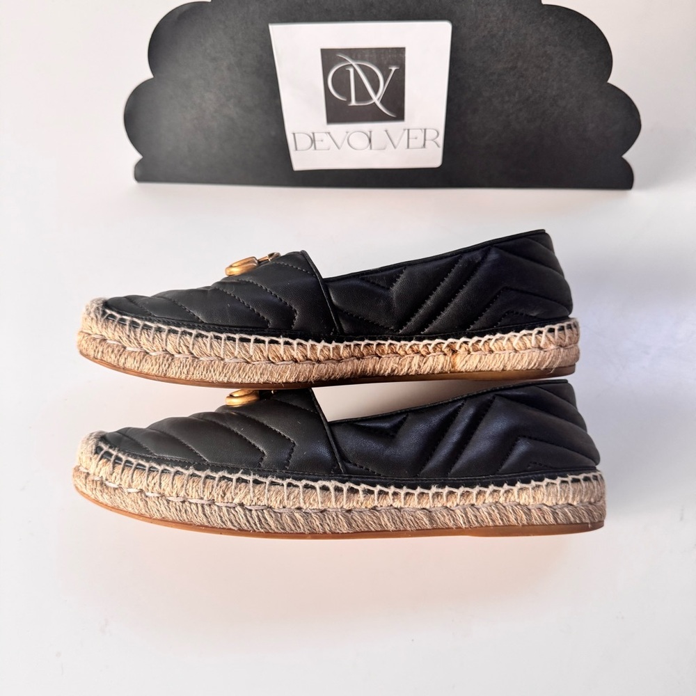 Gucci Black Espadrilles with Gold Logo - Picture 3 of 11